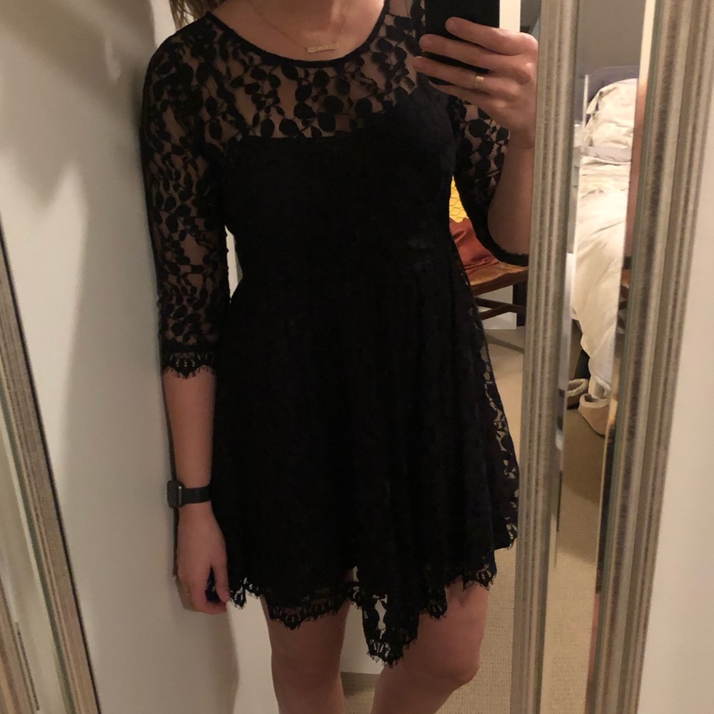 Free People Black Lace Dress sz 6
